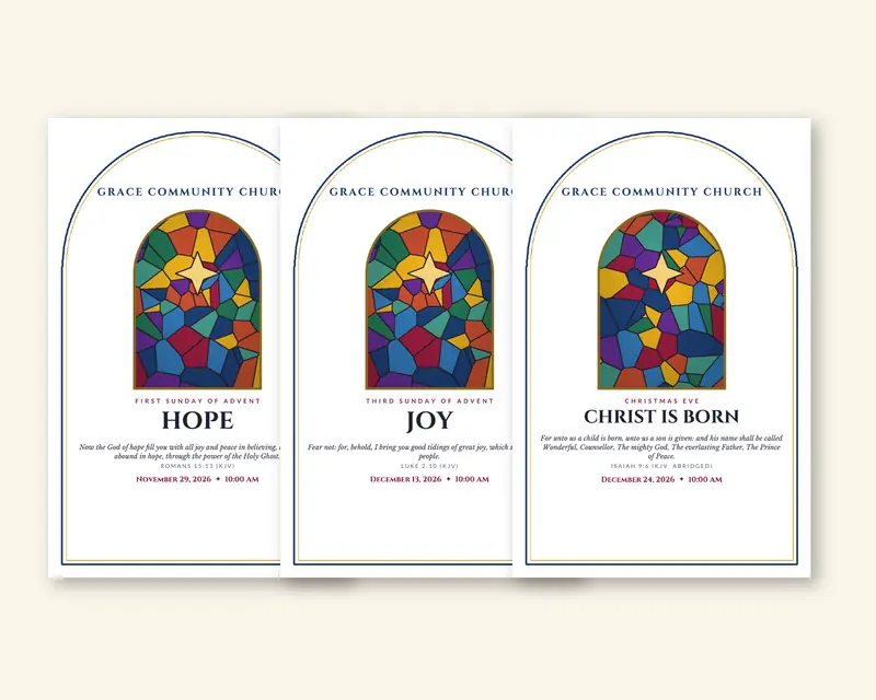 Stained glass church template sample